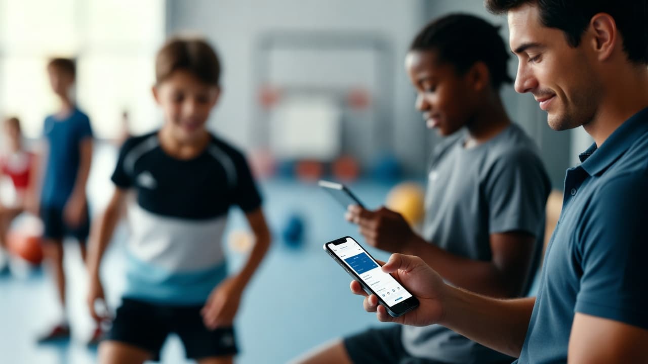 Sports team in action